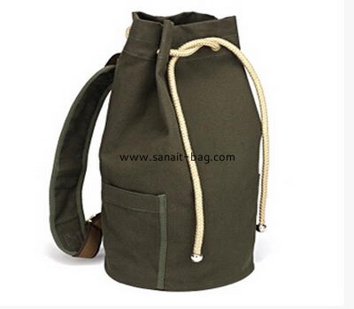 men canvas barrel shape backpack with drawingstring MB-010