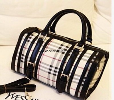 Women England style genuine leather barrel pillow shape tote handbag WT-036
