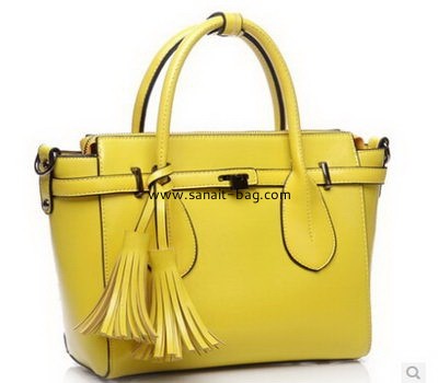 women PU leather single shulder tote handbag with tassels WT-041