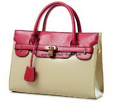 Fashion designer PU leather contrast color hanbags for women WT-062