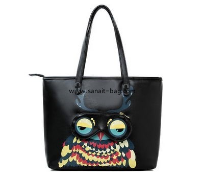 fashion design PU leather single shoulder handbag with carton owl decoration for ladies WT-107