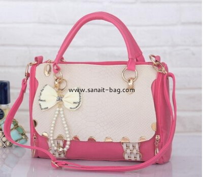 hot selling PU leather handbag with butterfly decoration for ladies WT-134