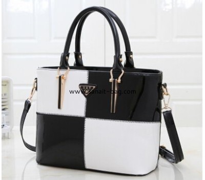 2015 fashion design PU leather contrast color handbag for ladies WT-136