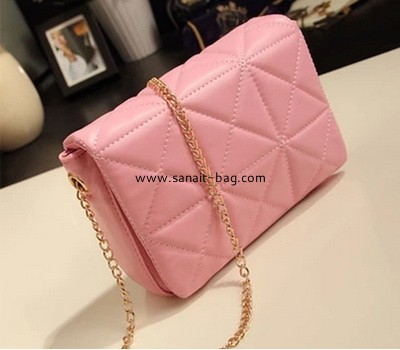 Fashion design PU leather metal chain strap messenger bag for young lady WM-052