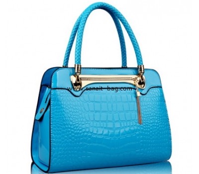 Fashion design blue PU leather handbag WT-172
