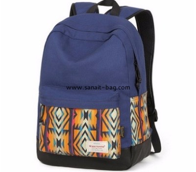 Custom design canvas travel bag school bag backpack teenage WB-126