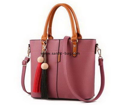 Leather handbag factory customize ladies polyurethane leather handbags  WT-355